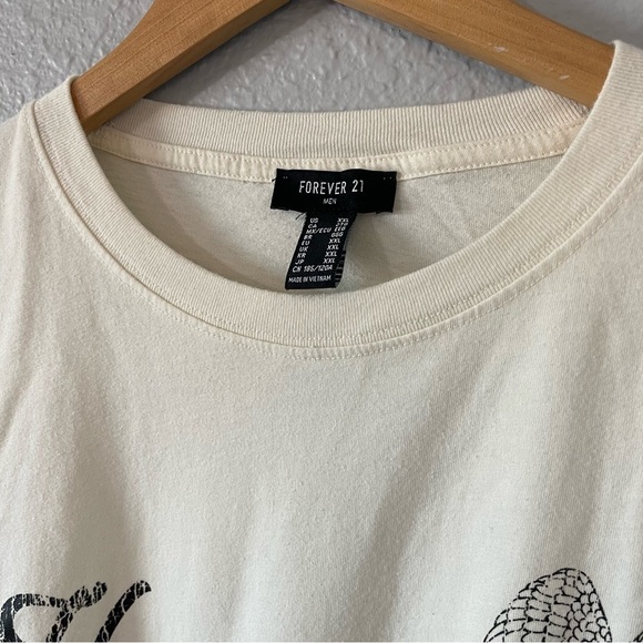 Forever 21 Men's Cream Heaven on Earth Christian Graphic Print T-shirt Size XXL - Picture 4 of 4